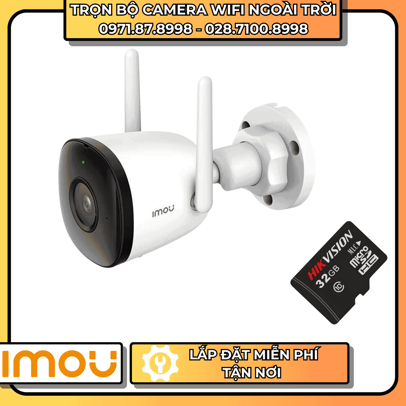 TRỌN BỘ CAMERA WIFI IMOU - NGOÀI TRỜI + THẺ NHỚ LƯU TRỮ