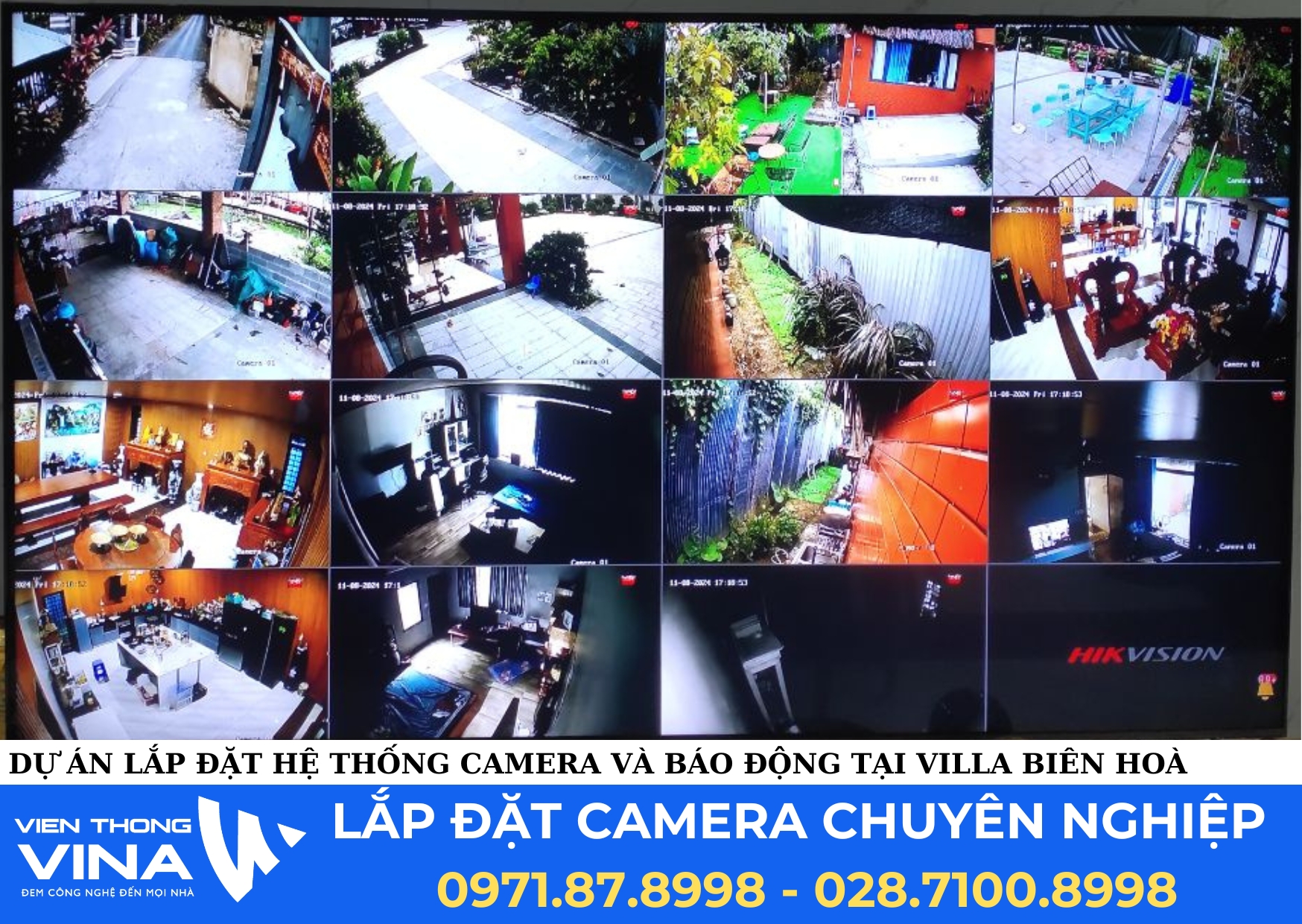 DỰ ÁN LẮP ĐẶT HỆ THỐNG CAMERA VÀ BÁO ĐỘNG TẠI VILLA BIÊN HOÀ