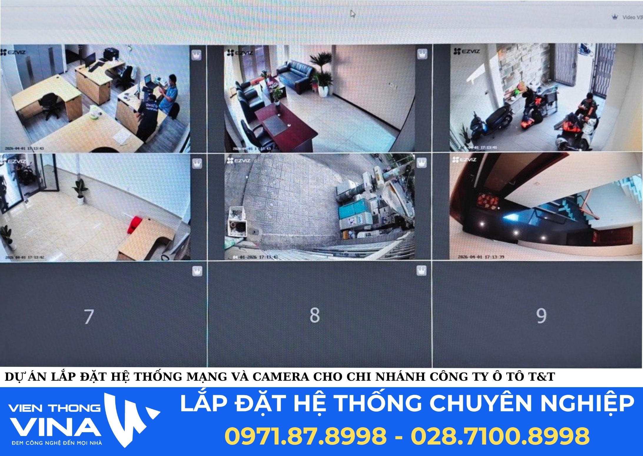 DỰ ÁN LẮP ĐẶT HỆ THỐNG MẠNG VÀ CAMERA CHO CHI NHÁNH CÔNG TY Ô TÔ T&T