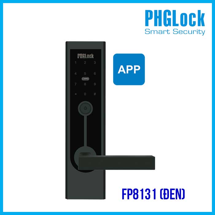 Khóa vân tay cho chung cư, nhà phố PHGLOCK FP8131 (Đen-App)