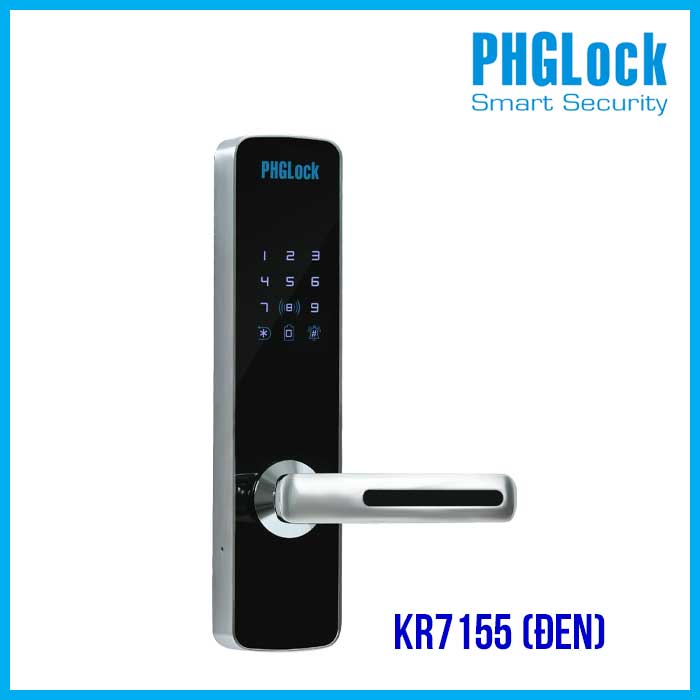 Khóa cửa cho căn hộ, nhà phố PHGLOCK KR7155 (Đen)