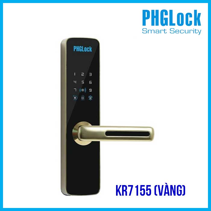 Khóa cửa cho căn hộ, nhà phố PHGLOCK KR7155 (Vàng)