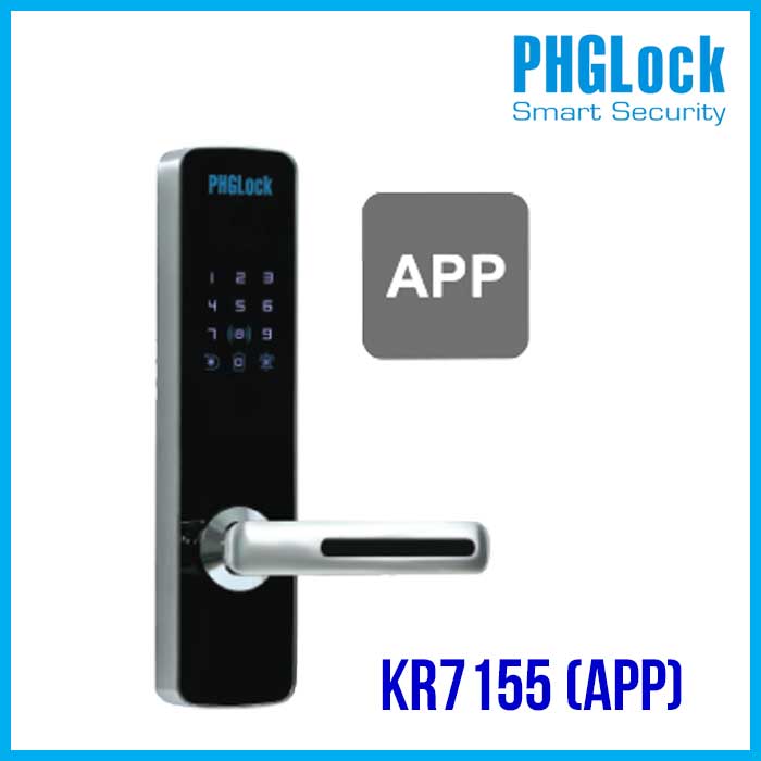 Khóa cửa cho căn hộ, nhà phố PHGLOCK KR7155-S (Bạc-App)