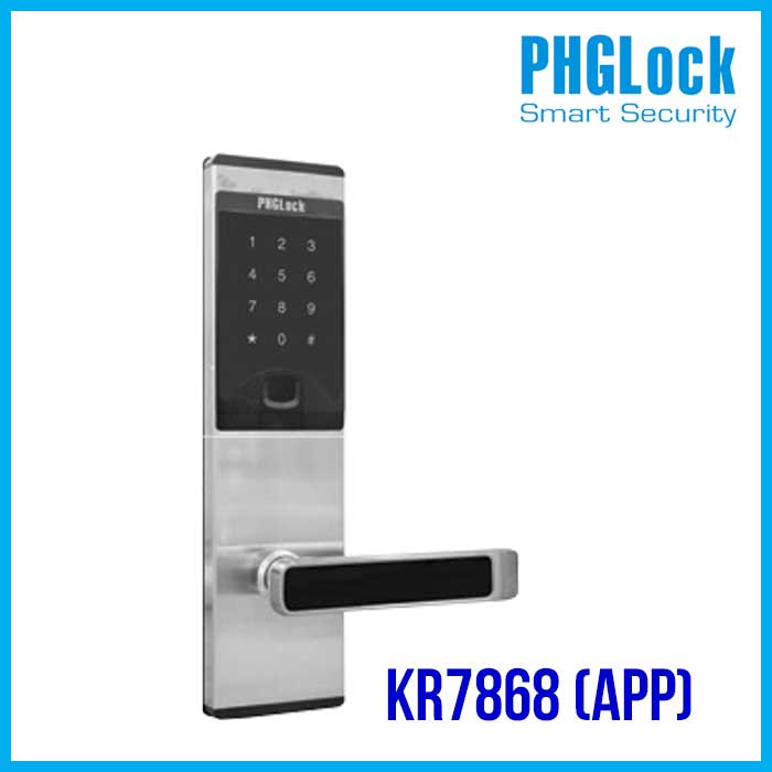 Khóa thông minh cho căn hộ PHGLOCK KR7868 (Bạc – App)