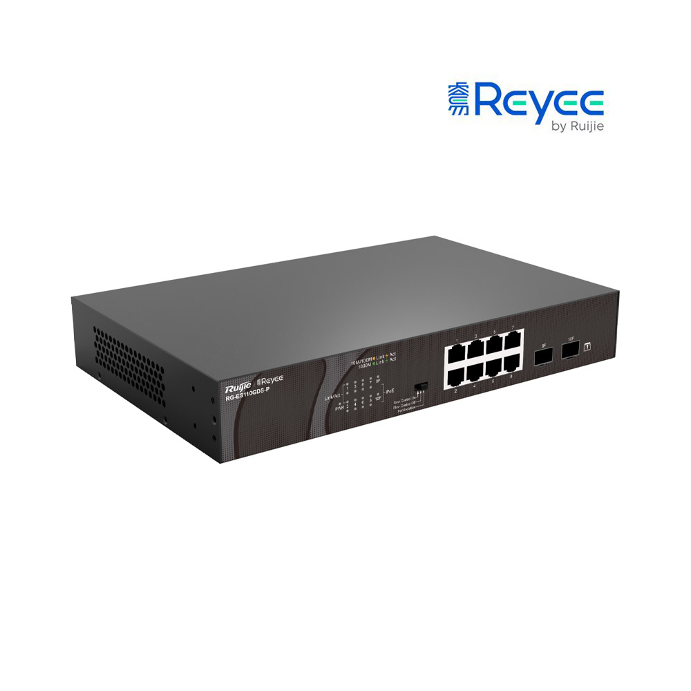 Unmanaged switch 8 cổng 10/100/1000 BASE-T PoE/PoE+ Reyee RG-ES110GDS-P