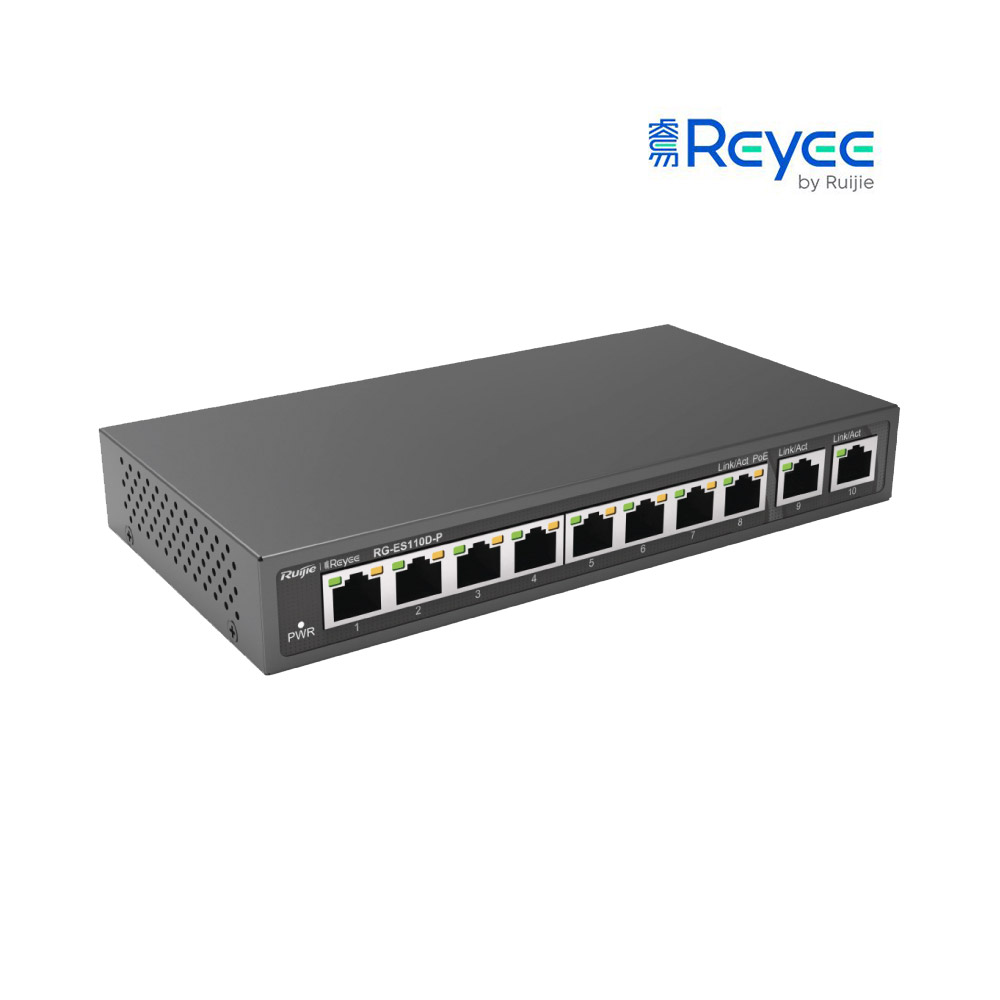 Unmanaged switch 8 cổng 10/100 BASE-T PoE/PoE+ BASE-T Reyee RG-ES110D-P