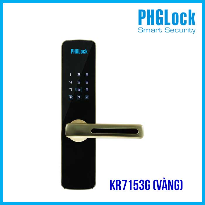 Khóa cửa cho căn hộ, nhà phố PHGLOCK KR7153-G (Vàng)