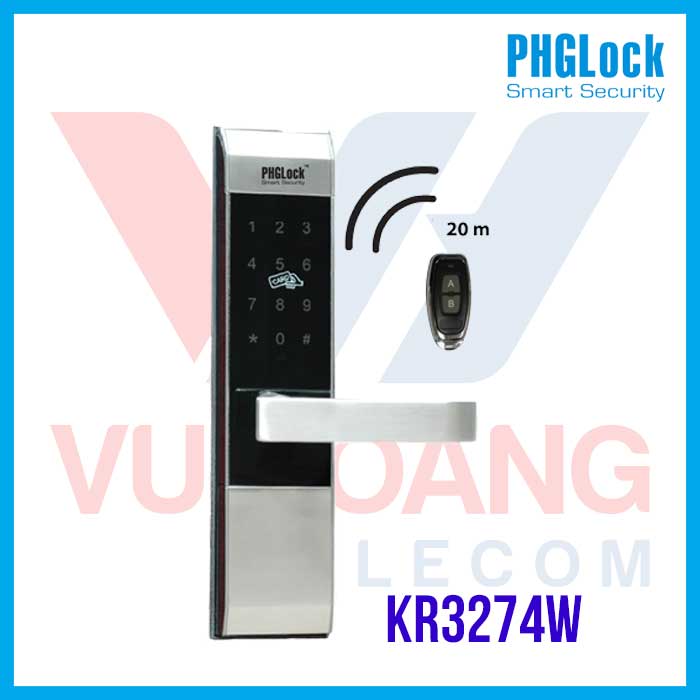 Khóa cửa cho biệt thự, căn hộ PHGLOCK KR3274W (Remote)