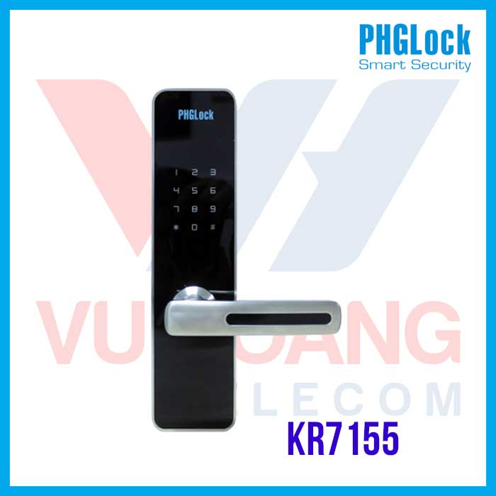 Khóa cửa cho căn hộ, nhà phố PHGLOCK KR7155-S (Bạc)