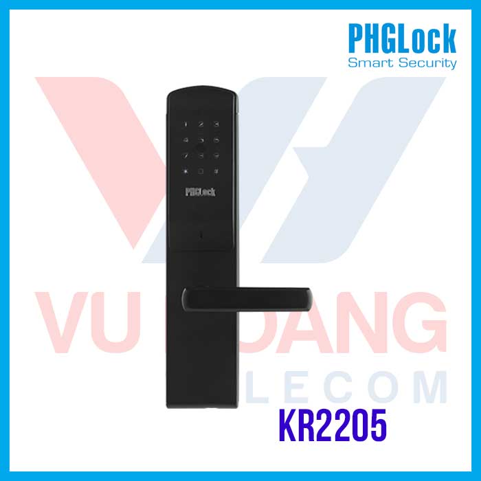 Khóa cửa cho căn hộ, chung cư PHGLOCK KR2205 (Đen)