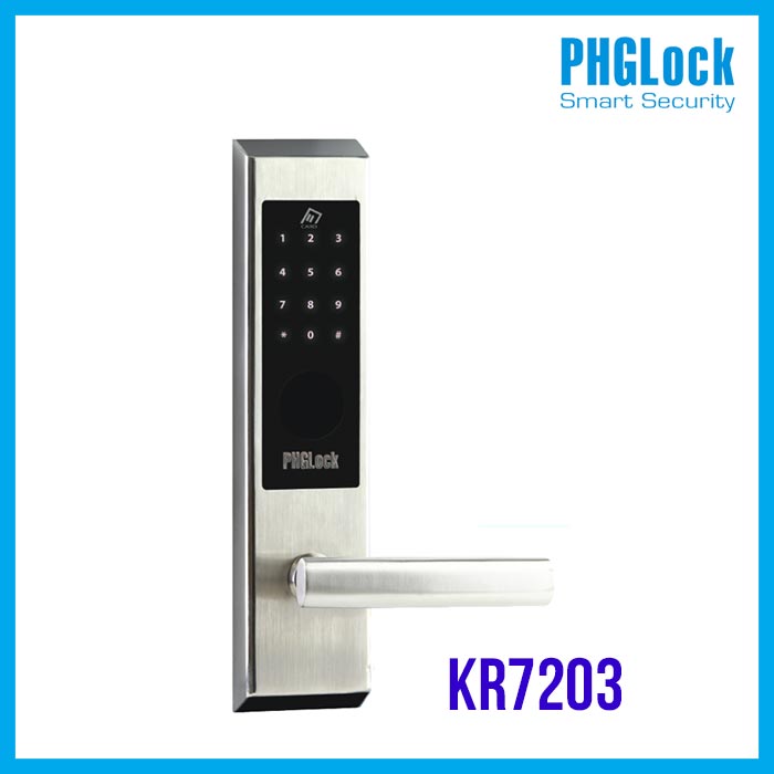 Khóa cửa điện tử cho nhà phố PHGLOCK KR7203-S (Bạc)