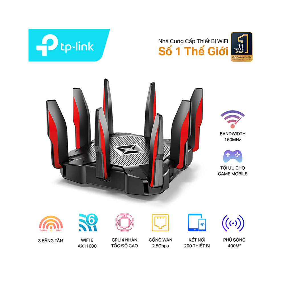 Router 3 Băng Tần Wi-Fi 6 AX11000 TP-LINK Archer AX11000