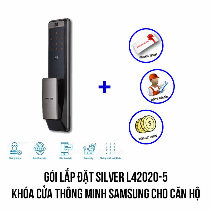 Lắp đặt khóa thông minh SAMSUNG cho căn hộ cao cấp (SILVER L42020-5)