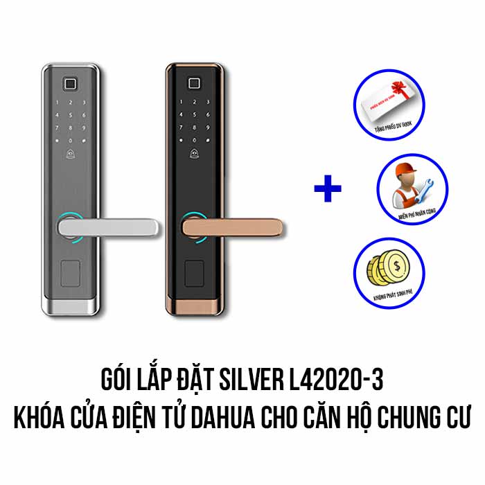 Lắp đặt khóa cửa điện tử DAHUA cho căn hộ chung cư (SILVER L42020-3)