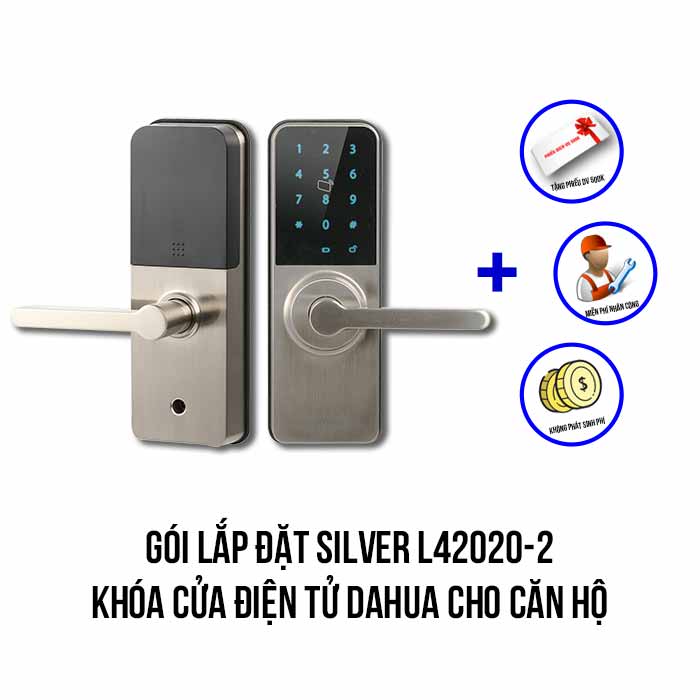 Lắp đặt khóa cửa điện tử DAHUA cho căn hộ giá rẻ (SILVER L42020-2)