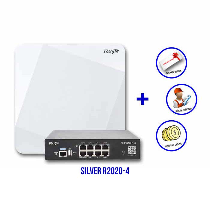 Lắp đặt hệ thống Wifi Ruijie cho khách sạn, văn phòng (Silver R2020-4)