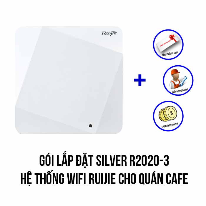 Lắp đặt hệ thống Wifi Ruijie cho quán Cafe giá rẻ (Silver R2020-3)