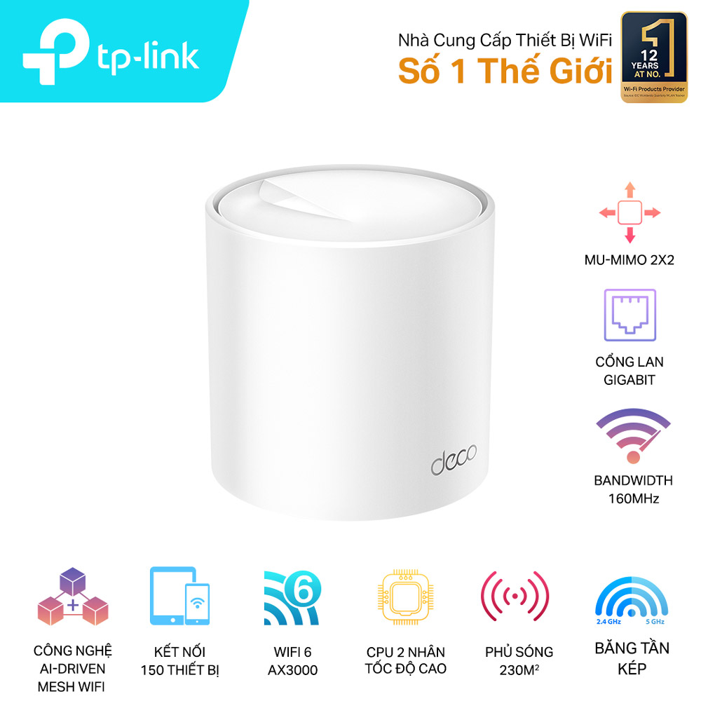 Hệ thống Wi-Fi 6 Mesh Cho Gia Đình AX3000 TP-LINK Deco X50