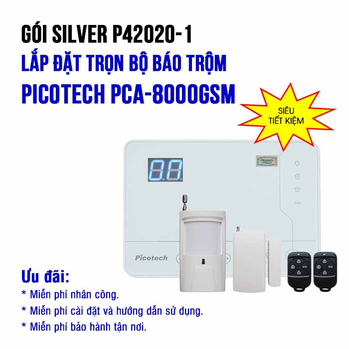 Lắp đặt trọn bộ báo trộm Picotech PCA-8000GSM (SILVER P42020-1)