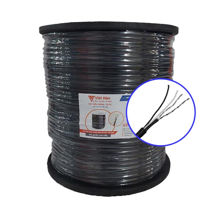 Dây cáp điện thoại Việt Hàn CAT3 kèm nguồn 25AWG