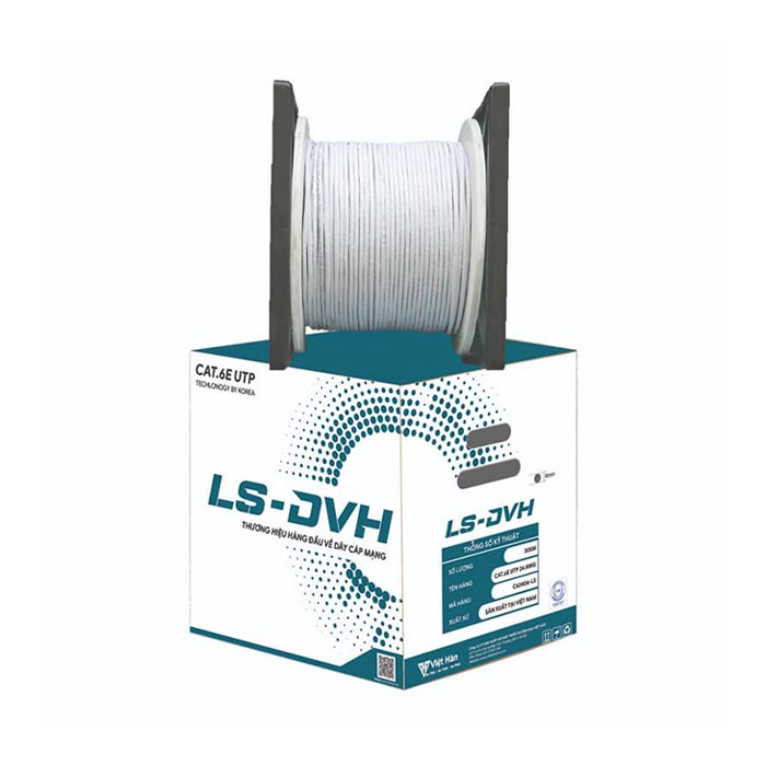 Dây cáp mạng Việt Hàn CAT6E UTP 24AWG vỏ màu trắng