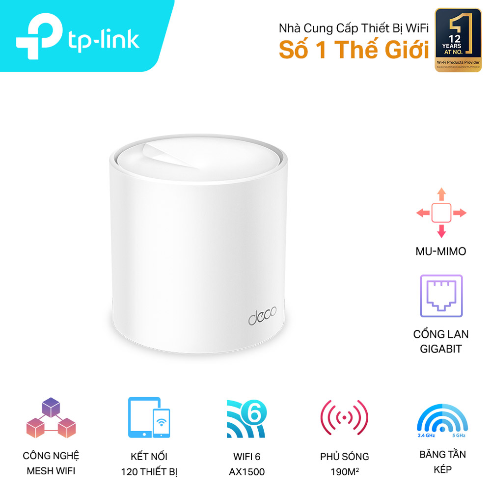 Hệ Thống Mesh WiFi 6 Cho Gia Đình AX1500 TP-LINK Deco X10