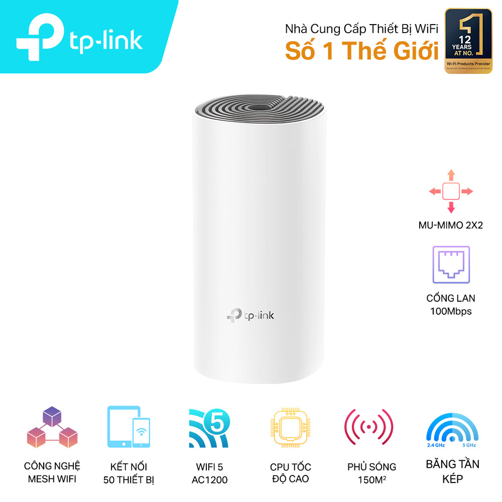 Hệ thống Wi-Fi Mesh Cho Gia Đình AC1200 TP-LINK DECO E4