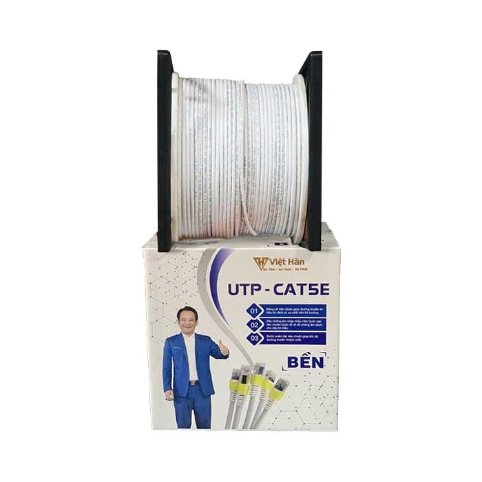 Dây cáp mạng Việt Hàn UTP CAT5E vỏ màu trắng