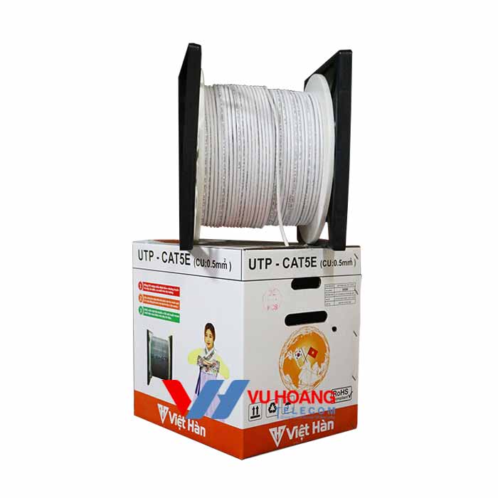 Dây cáp mạng Việt Hàn UTP CAT5E 24AWG [0.5 vỏ màu trắng]