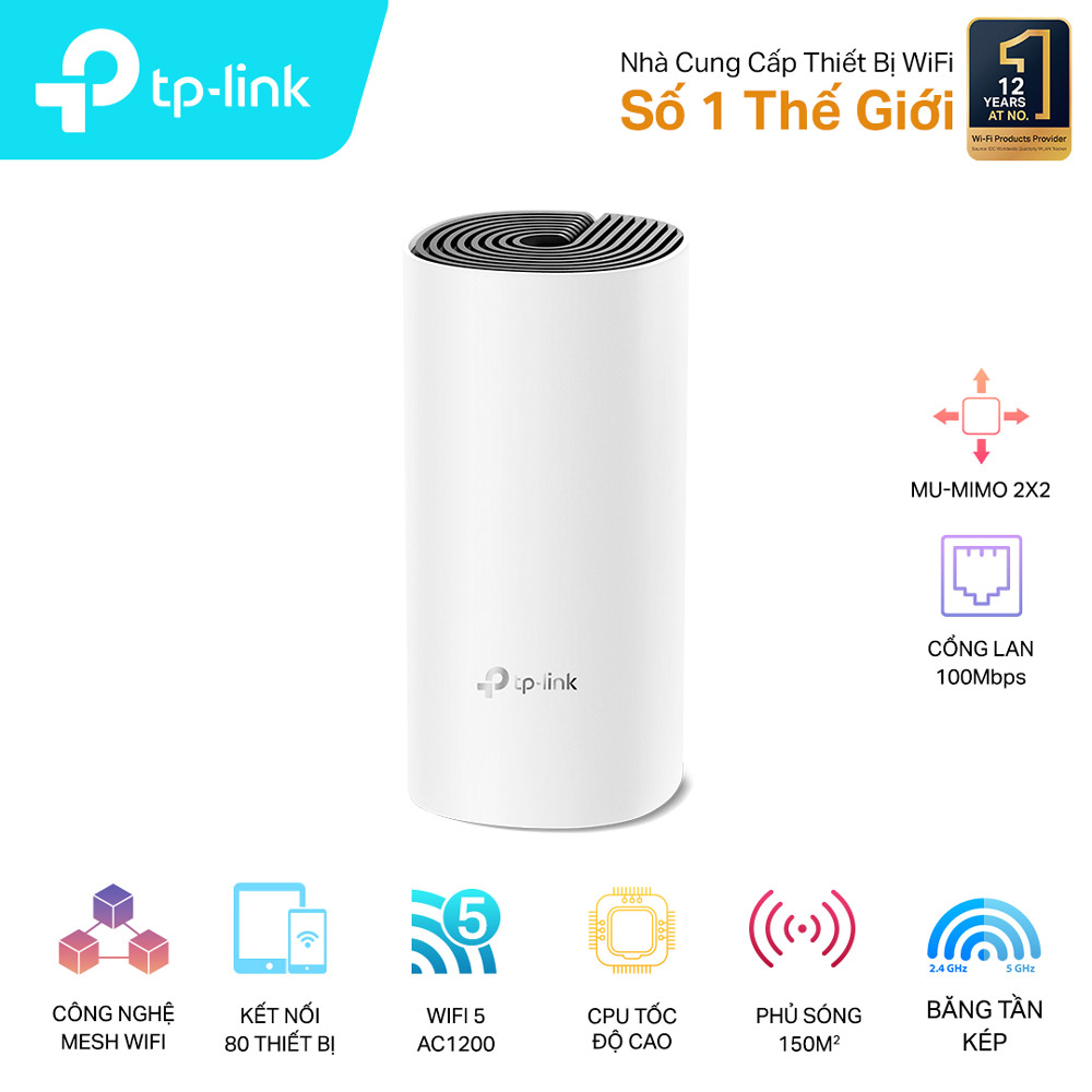 Hệ thống Wi-Fi Mesh cho Gia đình AC1200 TP-LINK Deco M4