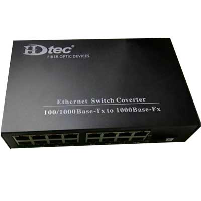 Converter Quang HDtec 16 cổng RJ45 Lan 1G