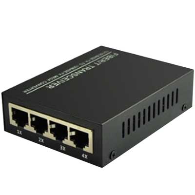 Converter Quang HDtec 4 cổng RJ45 Lan 100 Mbps