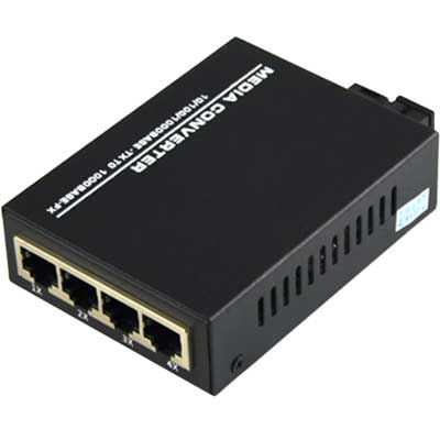 Converter Quang HDtec 4 cổng RJ45 Lan 1G