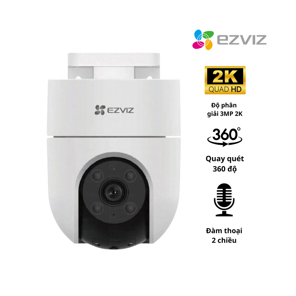 Camera WiFi EZVIZ H8C 2K 3MP quay quét ngoài trời, đàm thoại 2 chiều