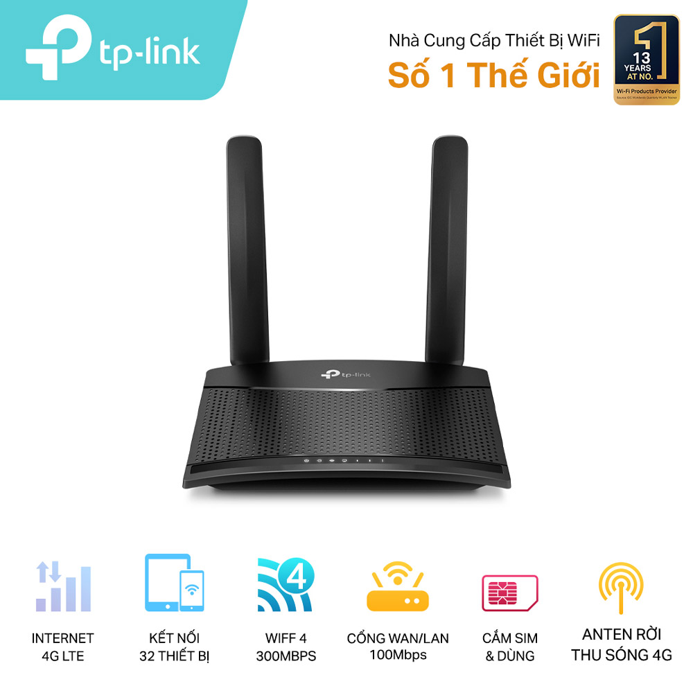 Router Không Dây 4G LTE Tốc Độ 300 Mbps TP-Link TL-MR100