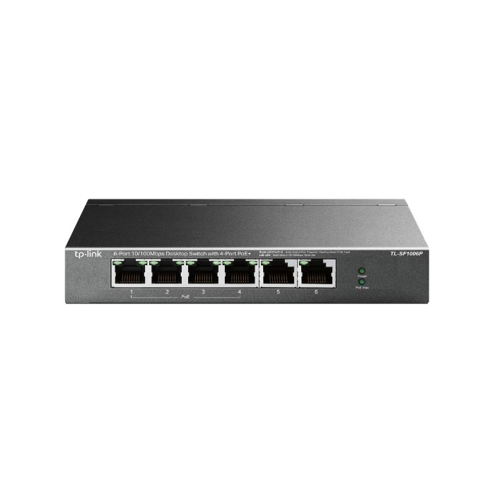 Switch 6 Cổng 10/100Mbps với 4 Cổng PoE+ TP-LINK TL-SF1006P